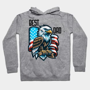 Best Dad Flag Patriotic Eagle Father's Day 4th of July Hoodie